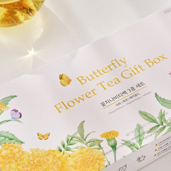 3 Butterfly Tea Bag Yellow Gift Box - BotoxBarb 